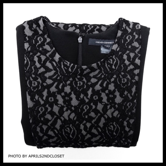 FRENCH CONNECTION BLACK LACE KINT MINI DRESS A2C - Picture 6 of 8